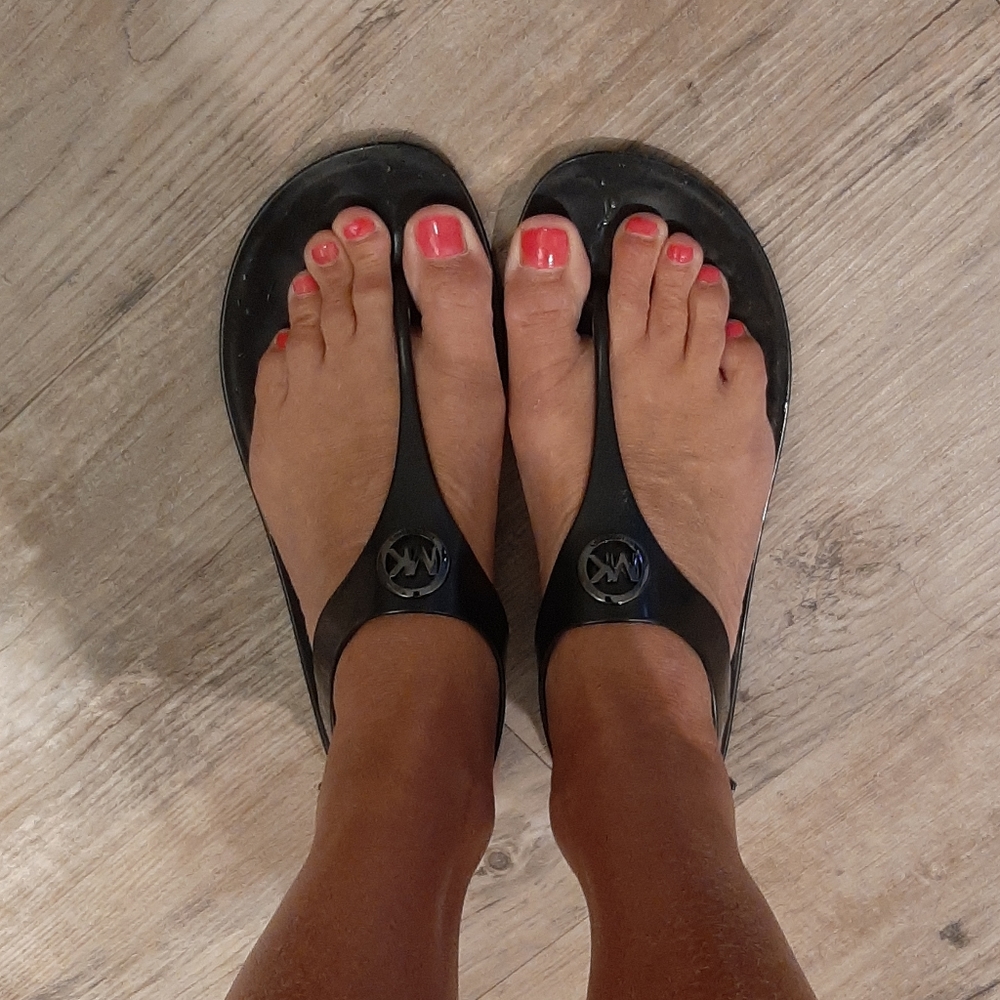Michael Kors black jelly sandals